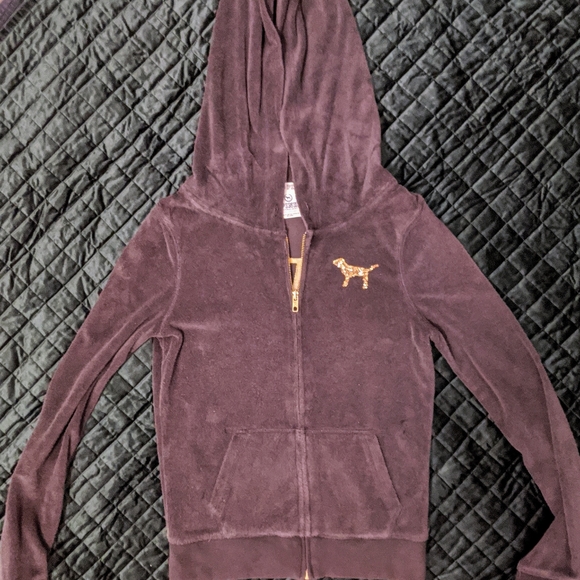 PINK Victoria's Secret Velour Full-Zip Sweatshirt - Picture 5 of 7